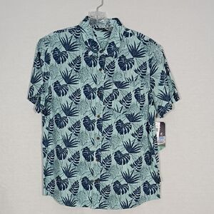NWT Mountain And Isles Marlin Blue Stripe Palma Short Sleeve Button Down Sz Sm